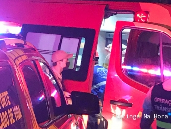 foto de Colisão frontal entre veículos deixa duas pessoas gravemente feridos no Contorno Sul de Maringá