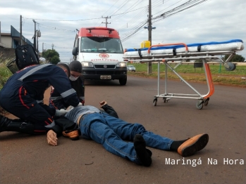 foto de Paiçandu: motociclista fica ferido em acidente na marginal da rodovia