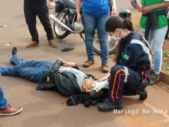 foto de Paiçandu: motociclista fica ferido em acidente na marginal da rodovia