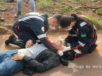 foto de Paiçandu: motociclista fica ferido em acidente na marginal da rodovia