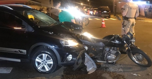 Vídeo mostra momento em que motorista atropela casal que ocupava moto na cidade de Maringá