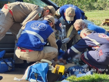 foto de Maringá; mulher em garupa de moto morre e motociclista fica ferido após acidente