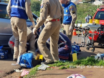 foto de Maringá; mulher em garupa de moto morre e motociclista fica ferido após acidente