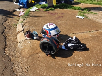 foto de Maringá; mulher em garupa de moto morre e motociclista fica ferido após acidente