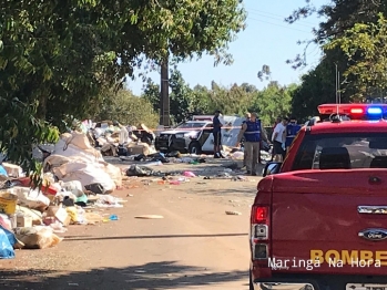 foto de Trabalhador de cooperativa de recicláveis morre após pá carregadeira capotar em Maringá