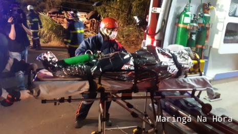 foto de Grave acidente no Contorno Sul em Maringá, mobiliza várias equipes de socorro