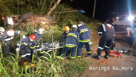 foto de Grave acidente no Contorno Sul em Maringá, mobiliza várias equipes de socorro