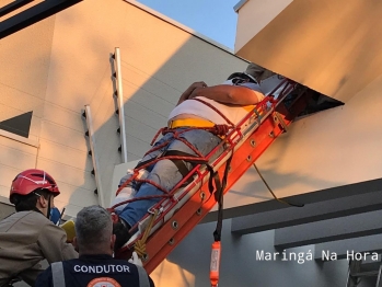 foto de Acidente de trabalho mobiliza Corpo de Bombeiros e Samu em Maringá