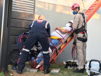 foto de Acidente de trabalho mobiliza Corpo de Bombeiros e Samu em Maringá