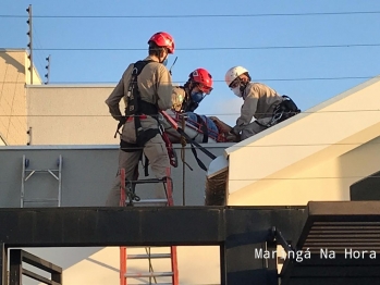 foto de Acidente de trabalho mobiliza Corpo de Bombeiros e Samu em Maringá