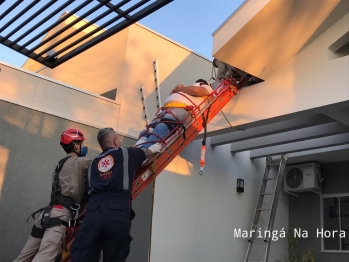 foto de Acidente de trabalho mobiliza Corpo de Bombeiros e Samu em Maringá