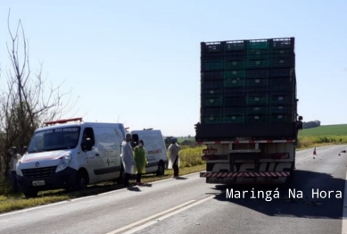 foto de Acidente entre carreta e moto, mata motociclista na PR-317