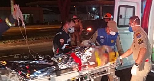 Homem sofre traumatismo craniano grave ao ser atropelado em Maringá