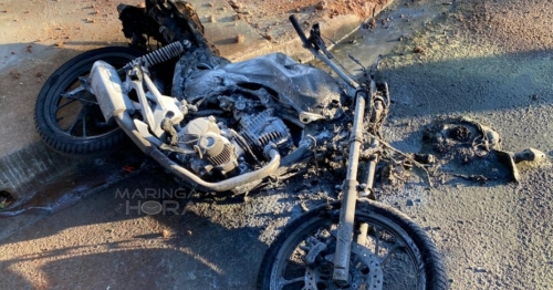 Jovem de 19 anos, tem o corpo queimado após explosão de moto em Maringá