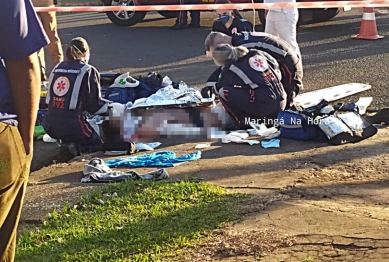 foto de Jovem de 19 anos, tem o corpo queimado após explosão de moto em Maringá