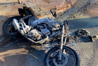 foto de Jovem de 19 anos, tem o corpo queimado após explosão de moto em Maringá