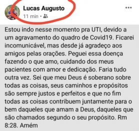 foto de Médico antes de morrer por covid-19, em Maringá, disse; peguei essa doença fazendo o que amo, cuidando dos meus pacientes com amor e dedicação