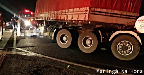 Duas pessoas morrem em acidente entre moto e carreta na BR-376