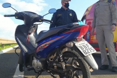 foto de Motociclista sofre grave acidente após atingir uma peça que estava no meio da pista do Contorno Norte de Maringá