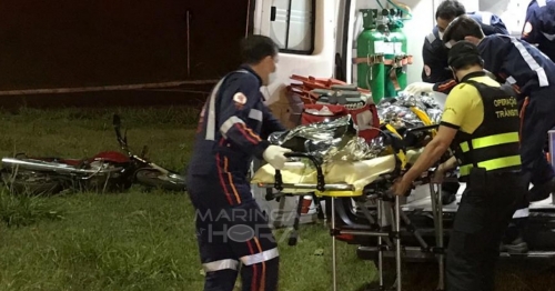 Motoboy fica gravemente ferido em acidente no Contorno Sul de Maringá