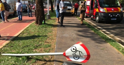 Motorista com sinais de embriaguez atropela ciclista e colide contra carro estacionado em Maringá