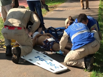 foto de Motorista com sinais de embriaguez atropela ciclista e colide contra carro estacionado em Maringá