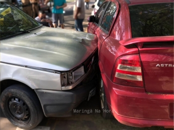 foto de Motorista com sinais de embriaguez atropela ciclista e colide contra carro estacionado em Maringá