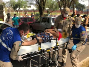 foto de Motorista com sinais de embriaguez atropela ciclista e colide contra carro estacionado em Maringá