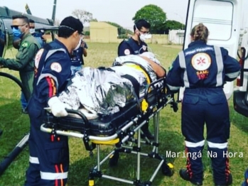 foto de Mulher tem perna amputada após acidente com colheitadeira na região de Maringá