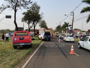 foto de Jovem é socorrido em estado grave após colidir moto contra carreta em Maringá