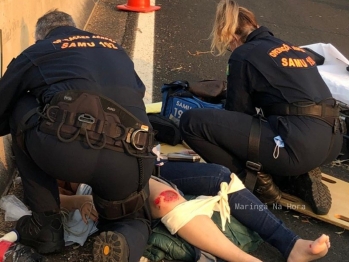 foto de Motociclista é socorrida em estado grave após pneu de moto estourar na rodovia BR-376