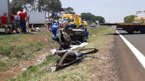 foto de Acidente grave na BR-376 entre Maringá e Iguatemi deixa três pessoas feridas