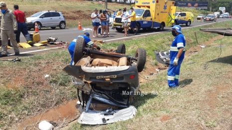 foto de Acidente grave na BR-376 entre Maringá e Iguatemi deixa três pessoas feridas