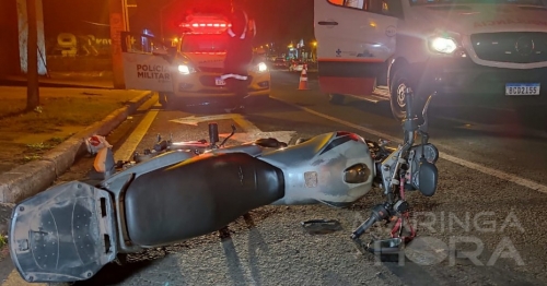 Motociclista de 72 anos sofre ferimentos graves ao ser atingido por carro, em Maringá