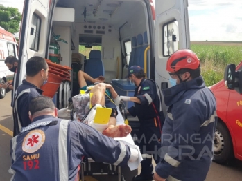 foto de Três pessoas ficam feridas após carro bater em árvore entre as cidades de Mandaguaçu e Ourizona