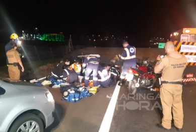 foto de Veículo bate em carreta parada e provoca grave acidente em Mandaguaçu 