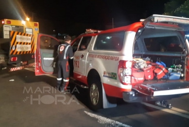 foto de Veículo bate em carreta parada e provoca grave acidente em Mandaguaçu 