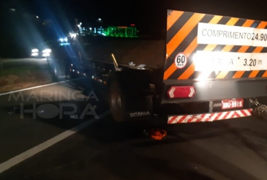 foto de Veículo bate em carreta parada e provoca grave acidente em Mandaguaçu 