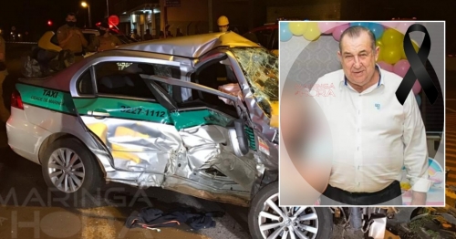 Motorista e passageiro de táxi morrem em acidente em Maringá