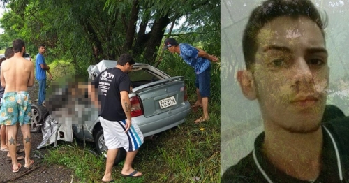 Colisão frontal entre carro e caminhão mata jovem de 17 anos