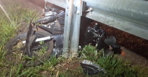 Buraco na pista provoca acidente e motociclista é socorrido em estado gravíssimo na PR-323