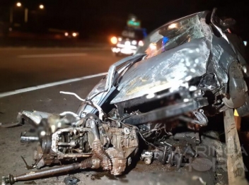 foto de Homem capota carro na rodovia entre Maringá e Iguatemi 