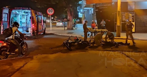  Após colisão entre carro e moto, condutor foge sem prestar socorro em Maringá