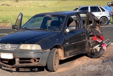 foto de Colisão entre carro e moto registrada por câmera de segurança termina em morte na região