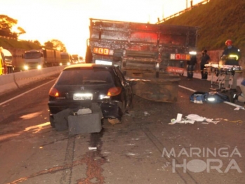 foto de Mulher morre após colisão entre carro e caminhão no Contorno Norte em Maringá