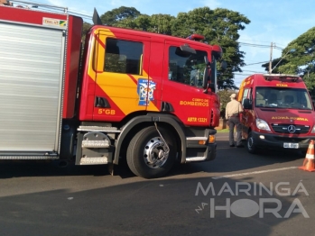 foto de Colisão entre carro e motocicleta deixa uma mulher gravemente ferida, em Maringá 