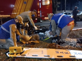 foto de Motociclista fica gravemente ferido após acidente envolvendo carro em Maringá