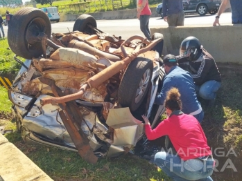 foto de Motorista freia para não atropelar cachorro, e mulher acaba morrendo na BR-376 entre Iguatemi e Maringá 