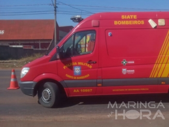 foto de Motociclista sofre uma fratura de punho, além de uma laceração na perna em acidente no Contorno Sul de Maringá