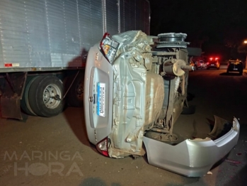 foto de Após dar fuga na GM em Sarandi condutor sem habilitação provoca acidente violento em Maringá e foge